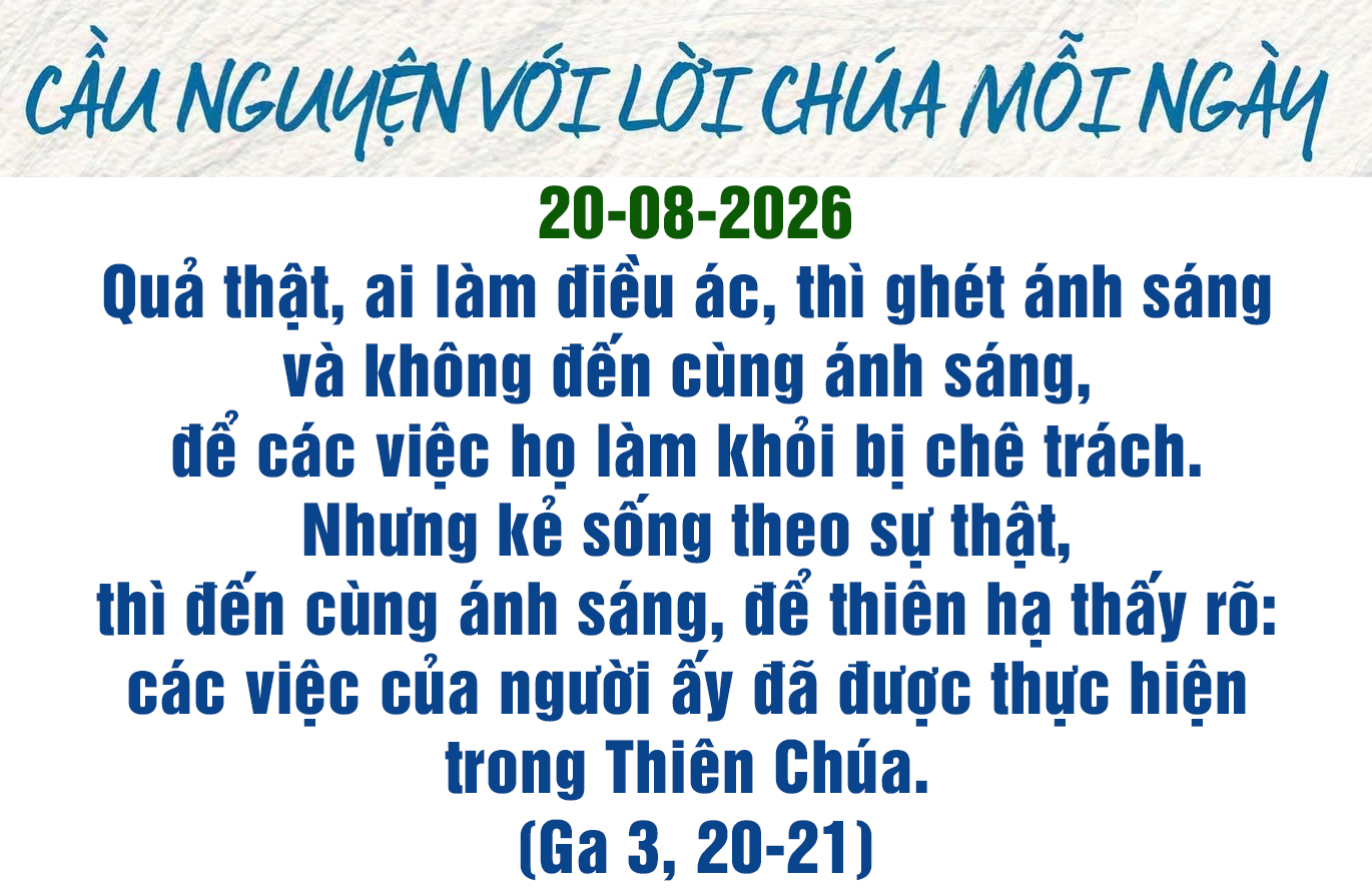 Cầu nguyện với Lời Chúa mỗi ngày - 20-8-2026
