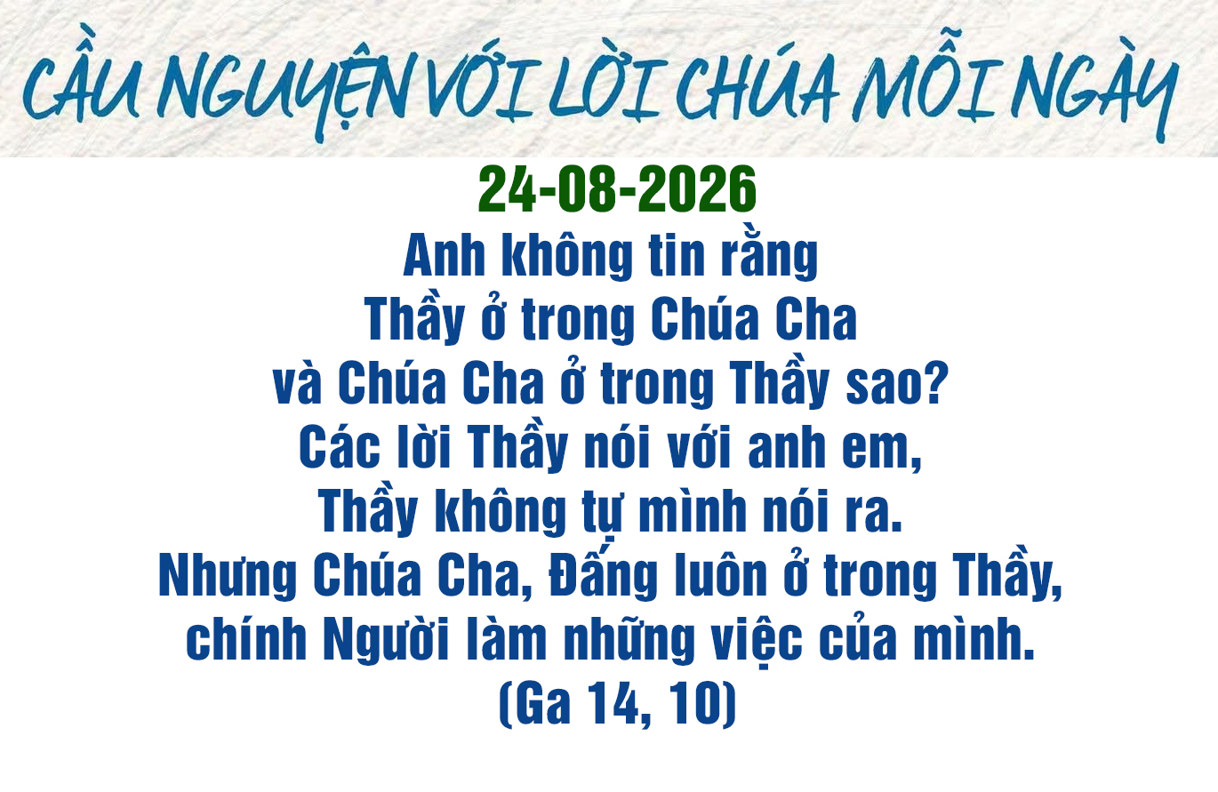Cầu nguyện với Lời Chúa mỗi ngày - 24-8-2026
