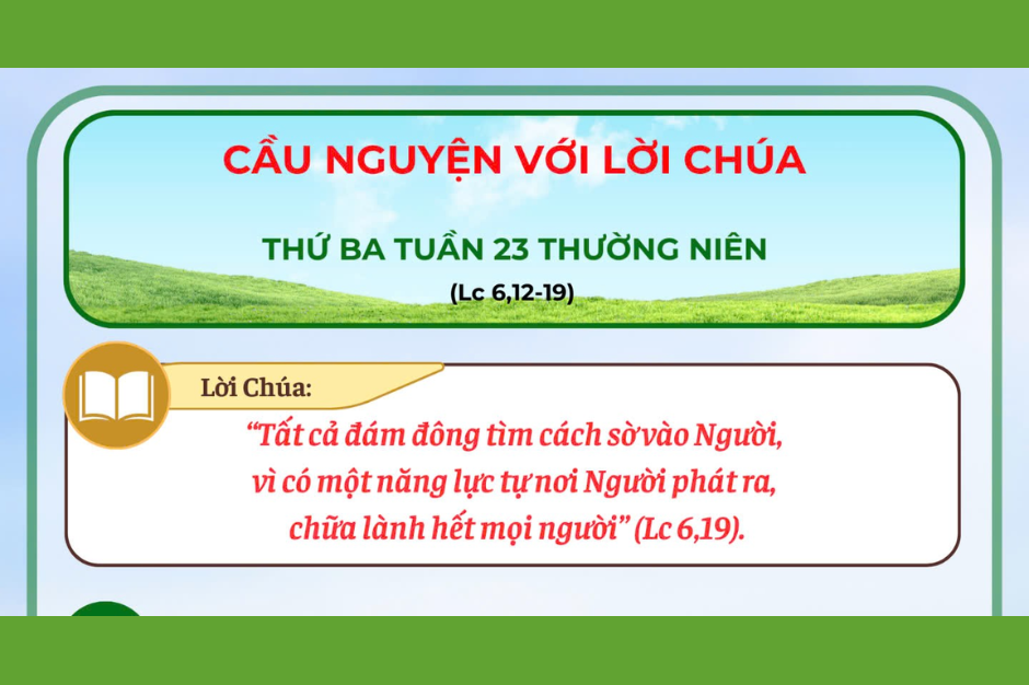 Cầu nguyện với Lời Chúa - Thứ Ba tuần 23 thường niên