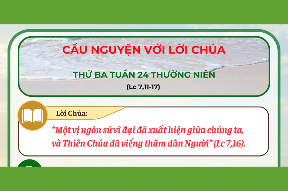 Cầu nguyện với Lời Chúa - Thứ Ba tuần 24 thường niên