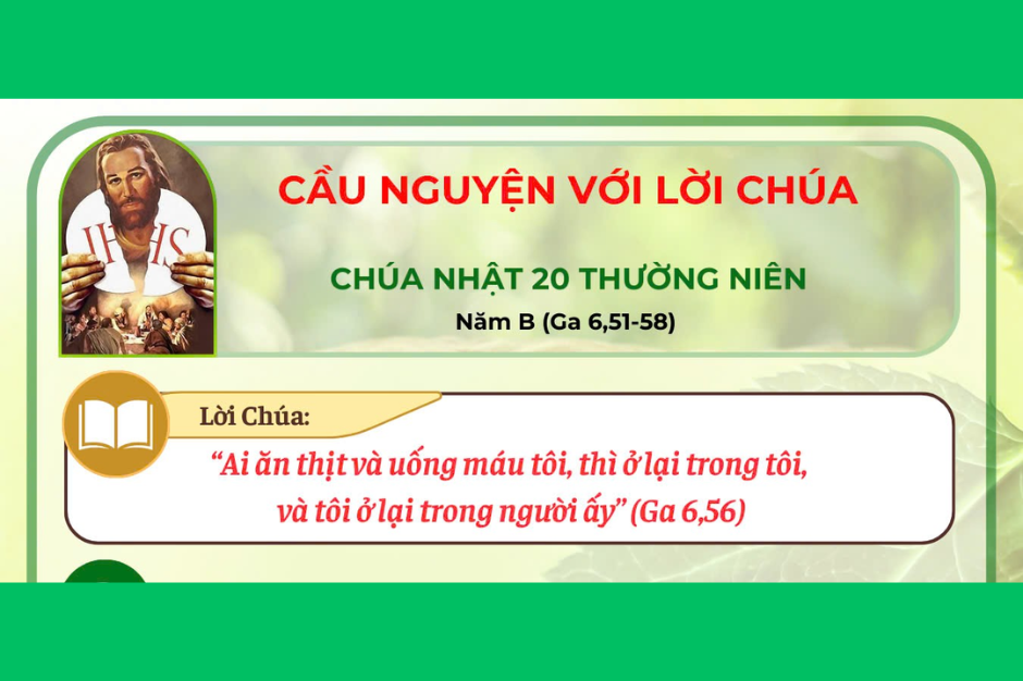 Cầu nguyện với Lời Chúa - Chúa Nhật tuần 20 thường niên - Năm B