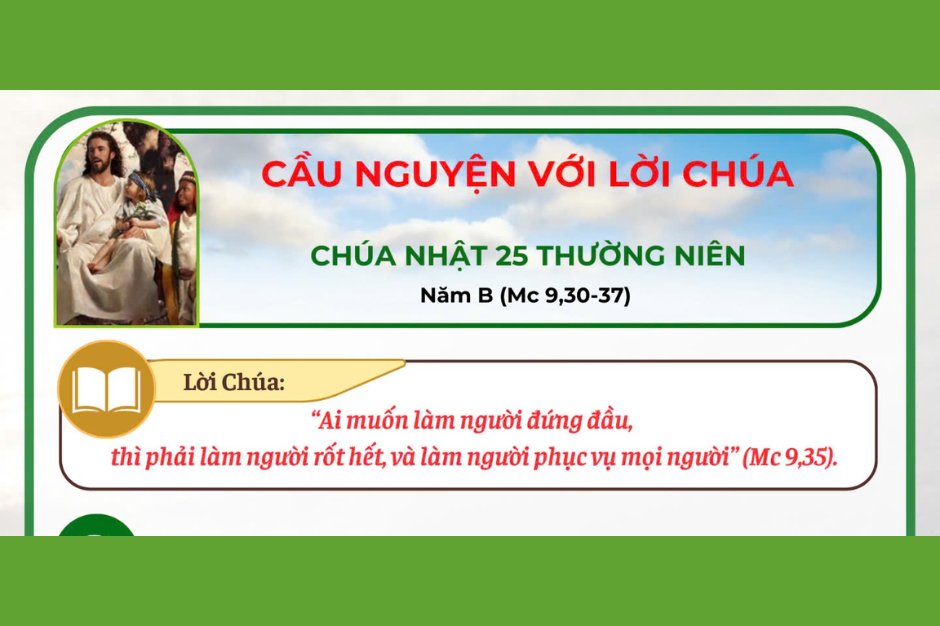 Cầu nguyện với Lời Chúa - Chúa Nhật tuần 25 thường niên - Năm B