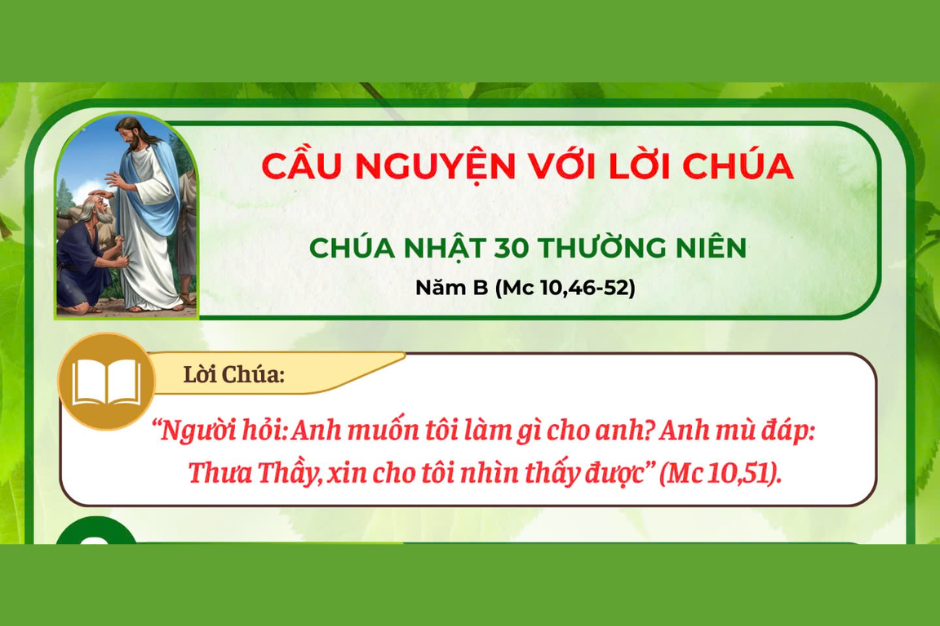 Cầu nguyện với Lời Chúa - Chúa Nhật tuần 30 thường niên