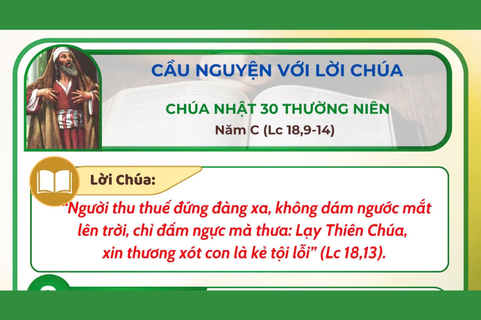 Cầu nguyện với Lời Chúa - Chúa Nhật tuần 30 thường niên - Năm C