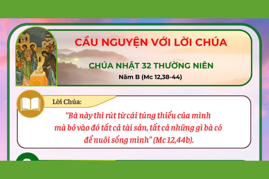 Cầu nguyện với Lời Chúa - Chúa Nhật 32 thường niên năm B