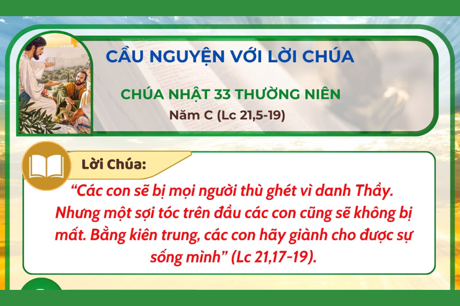 Cầu nguyện với Lời Chúa - Chúa Nhật tuần 33 thường niên