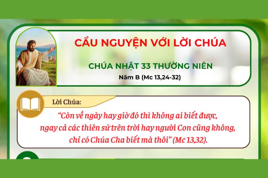 Cầu nguyện với Lời Chúa - Chúa Nhật 33 thường niên năm B