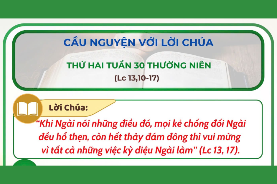 Cầu nguyện với Lời Chúa - Thứ Hai tuần 30 thường niên