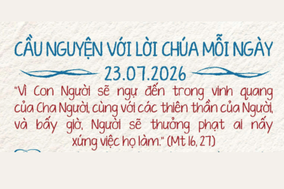 Cầu nguyện với Lời Chúa mỗi ngày - 23/07/2026