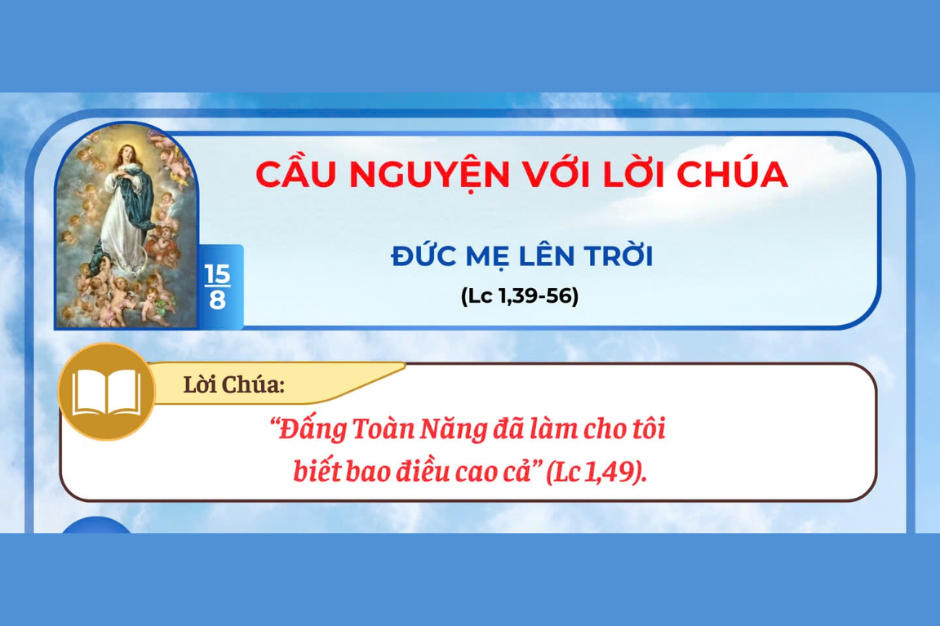 Cầu nguyện với Lời Chúa - Lễ trọng - Đức Mẹ hồn xác lên trời