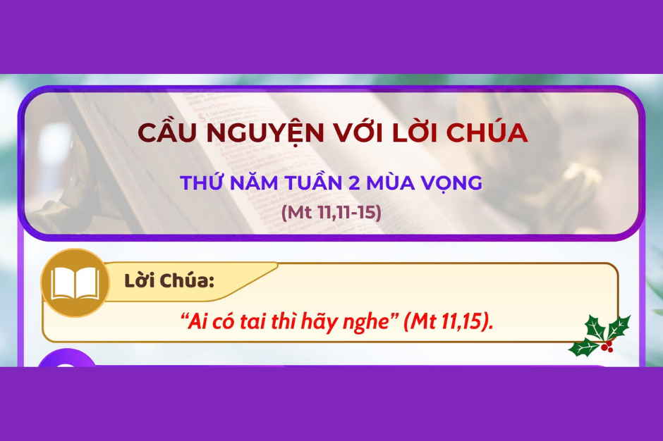 Cầu nguyện với Lời Chúa - Thứ Năm tuần 2 Mùa Vọng