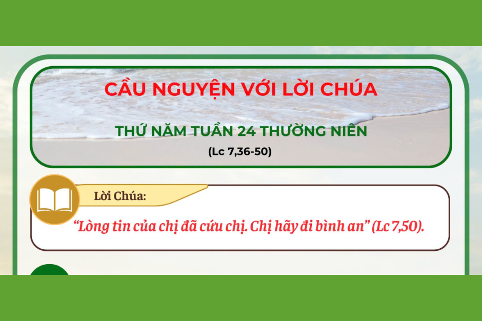 Cầu nguyện với Lời Chúa - Thứ Năm tuần 24 thường niên