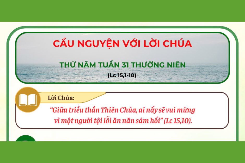 Cầu nguyện với Lời Chúa - Thứ Năm tuần 31 thường niên