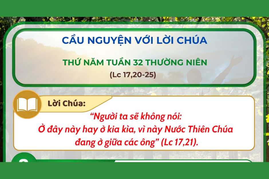 Cầu nguyện với Lời Chúa - Thứ Năm tuần 32 thường niên