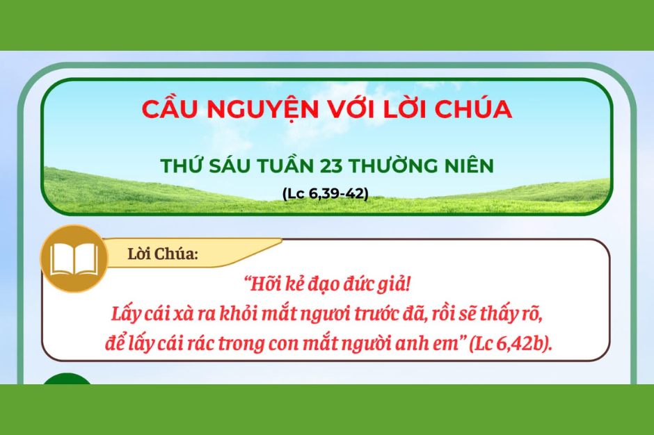 Cầu nguyện với Lời Chúa - Thứ Sáu tuần 23 thường niên