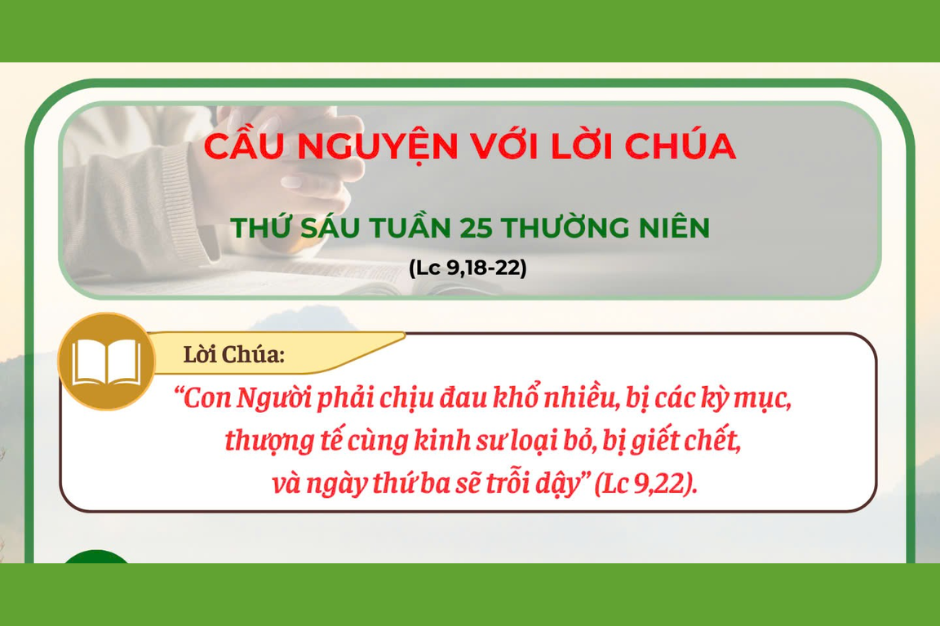 Cầu nguyện với Lời Chúa - Thứ Sáu tuần 25 thường niên