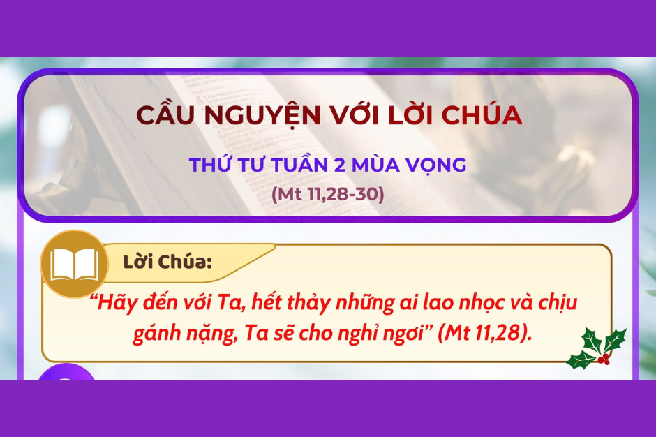 Cầu nguyện với Lời Chúa - Thứ Tư tuần 2 Mùa Vọng