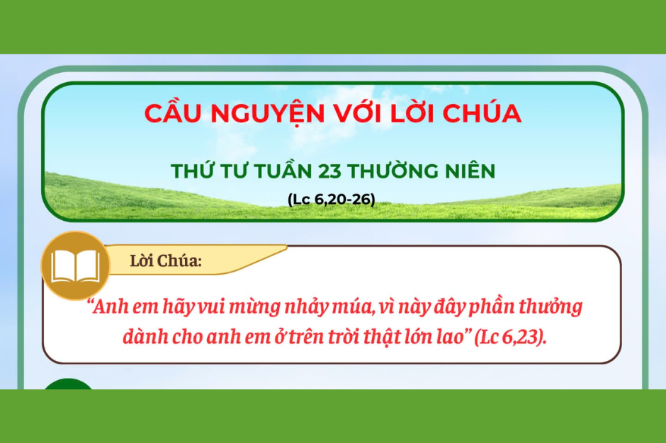 Cầu nguyện với Lời Chúa - Thứ Tư tuần 23 thường niên