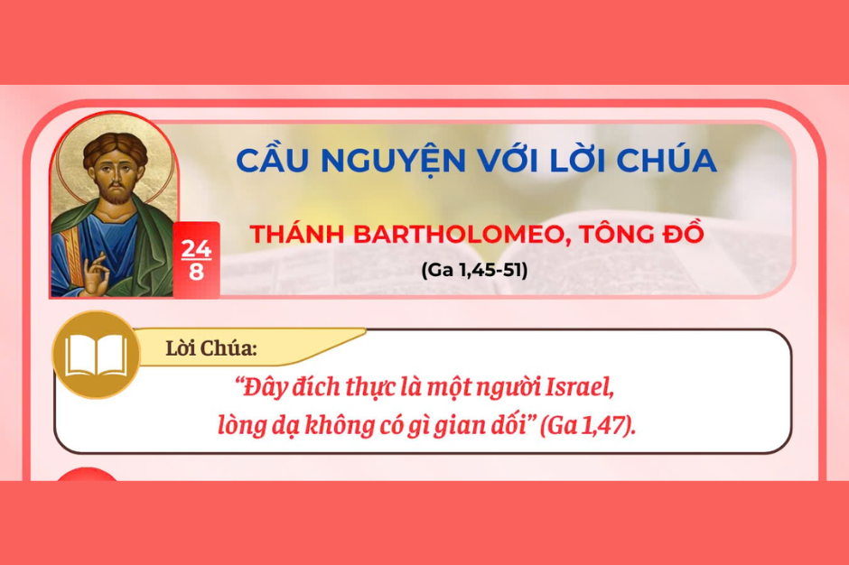 Cầu nguyện với Lời Chúa - Lễ kính - Thánh Bartholomeo, Tông đồ