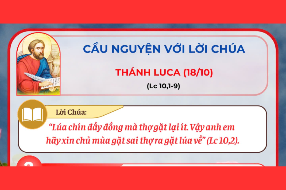 Cầu nguyện với Lời Chúa - Lễ kính Thánh Luca