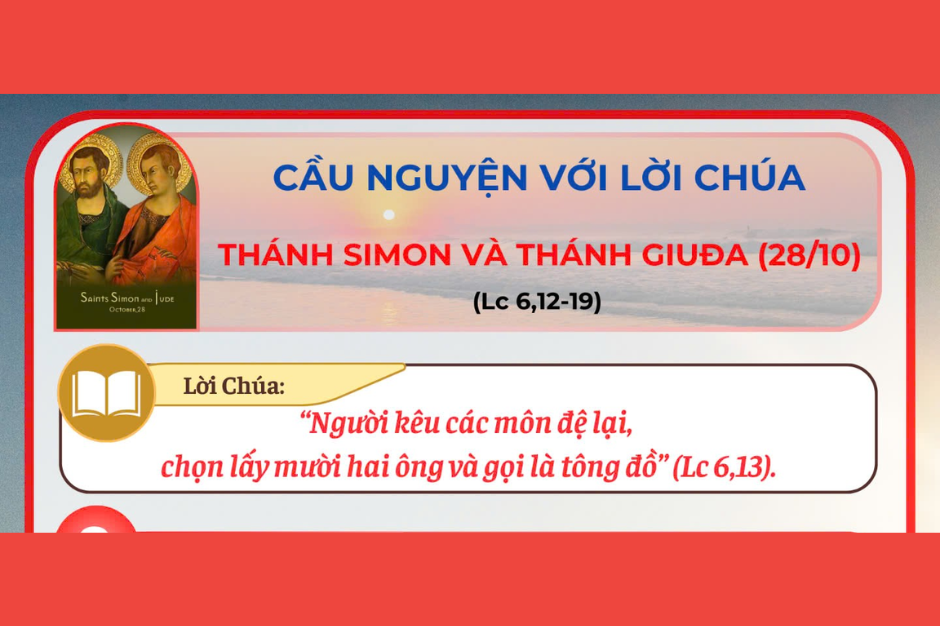 Cầu nguyện với Lời Chúa - Lễ kính Thánh Simon và Thánh Giuđa