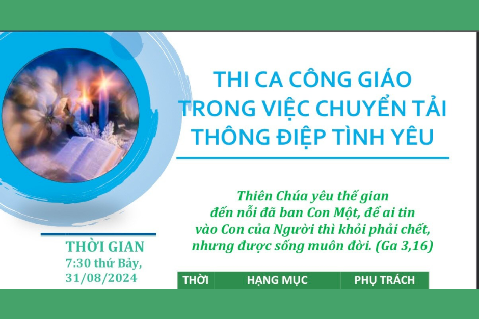 Thư mời tham dự chuyên đề: Thi ca Công giáo trong việc chuyển tải thông điệp Tình yêu