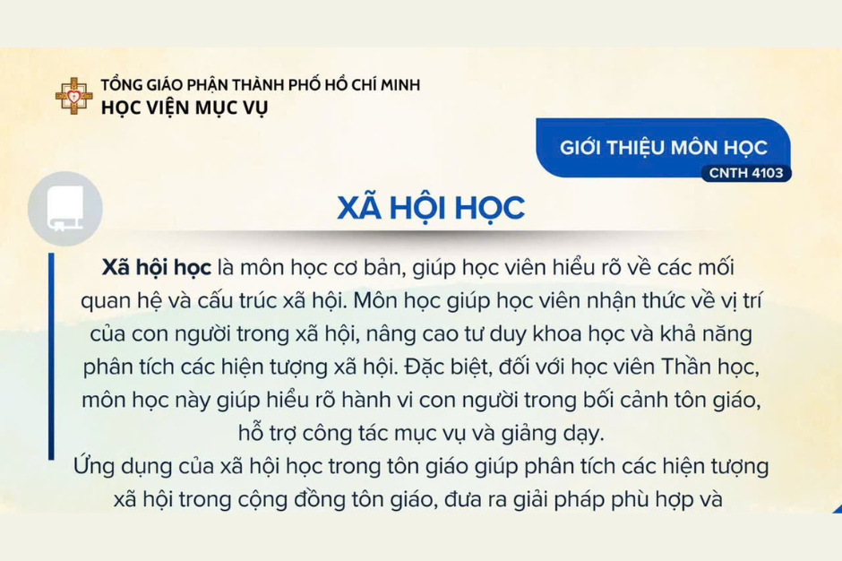 Học viện Mục vụ - Xã hội học