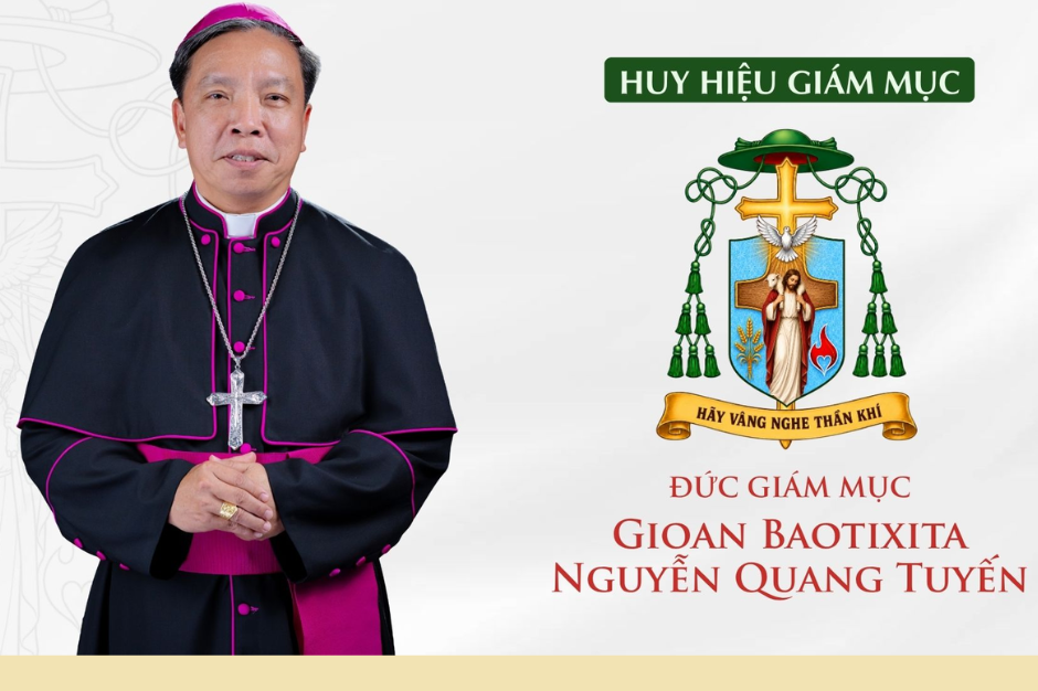 Huy hiệu và Khẩu hiệu của Đức Giám mục Gioan Baotixita Nguyễn Quang Tuyến