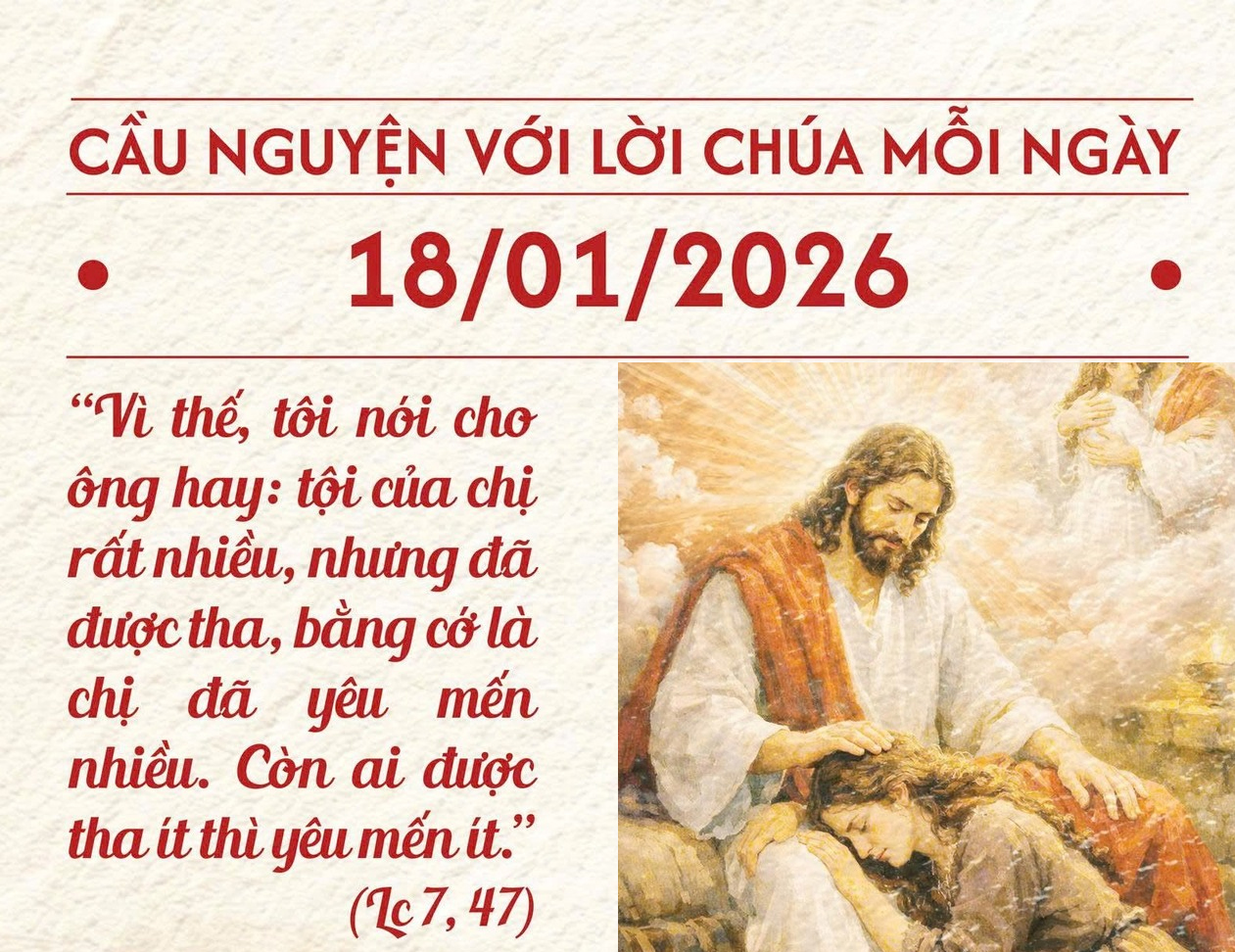 Cầu nguyện với Lời Chúa mỗi ngày - 18/01/2026