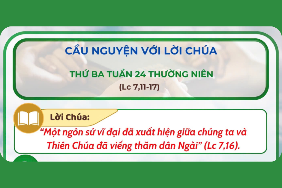 Cầu nguyện với Lời Chúa - Thứ Ba tuần 24 thường niên