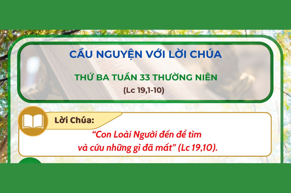 Cầu nguyện với Lời Chúa - Thứ Ba tuần 33 thường niên