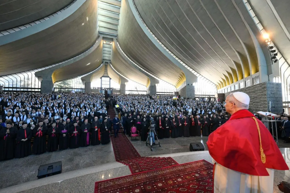 Diễn văn của Đức Thánh cha Lêô XIV trong buổi gặp gỡ các giám mục, linh mục, phó tế, tu sĩ nam nữ và nhân viên mục vụ tại Đền thánh Đức Mẹ Libăng, Harissa