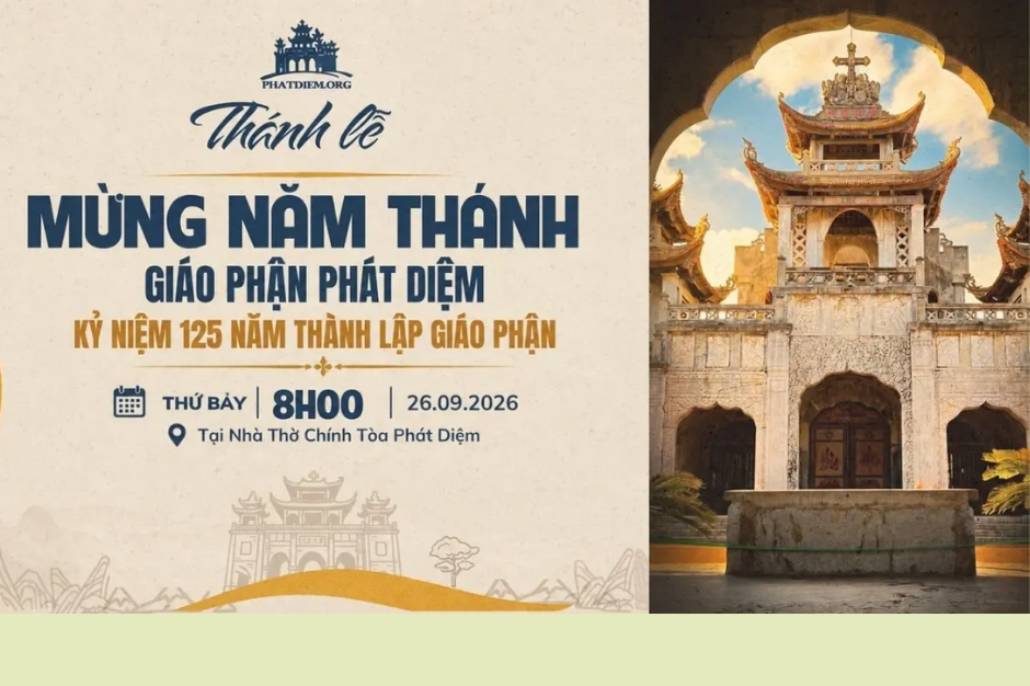 Trực tiếp Thánh lễ Tạ ơn mừng 125 năm thành lập Giáo phận Phát Diệm lúc 08g00 ngày 26/9/2026