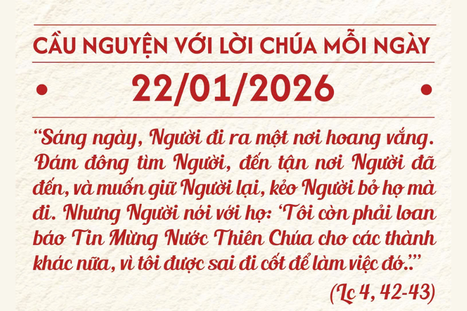 Cầu nguyện với Lời Chúa mỗi ngày - 22/01/2026