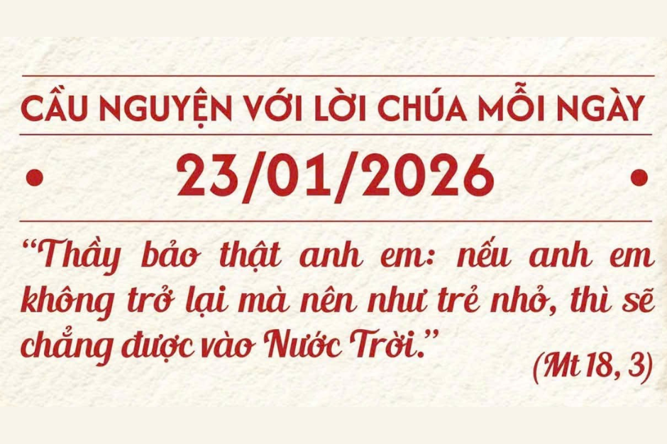 Cầu nguyện với Lời Chúa mỗi ngày - 23/01/2026