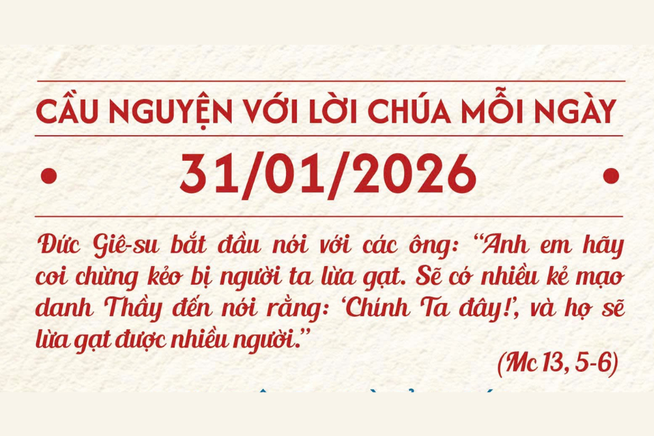 Cầu nguyện với Lời Chúa mỗi ngày - 31/01/2026