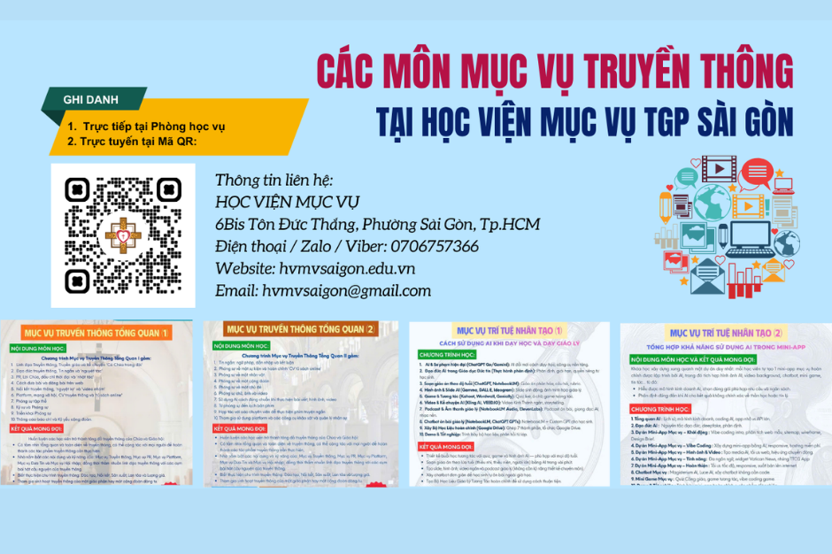 Các môn Mục vụ Truyền Thông được dạy tại Học viện Mục vụ TGP Sài Gòn trong học kỳ 1 của niên khóa 2026-2027