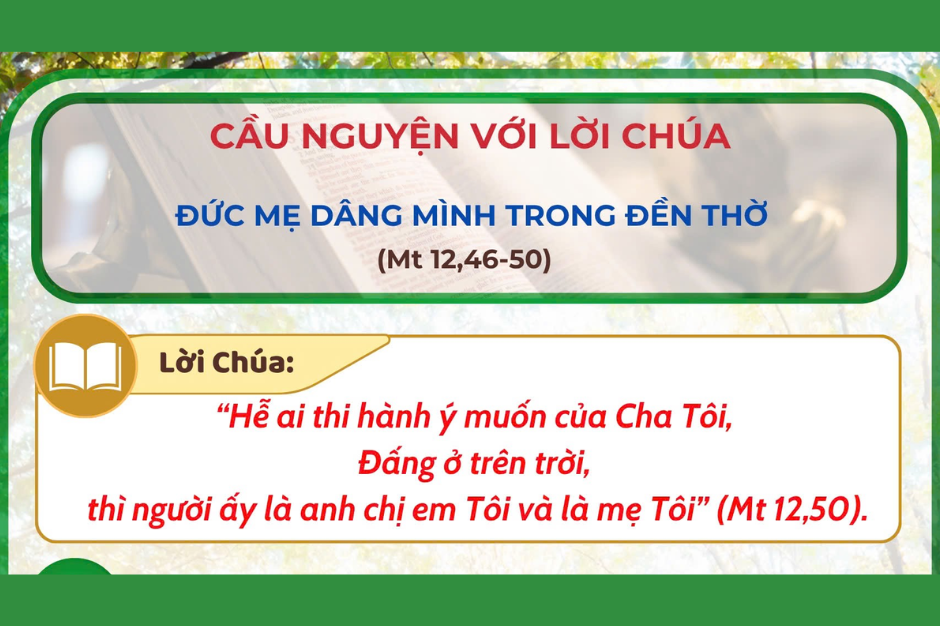 Cầu nguyện với Lời Chúa - Đức Mẹ dâng mình trong đền thờ