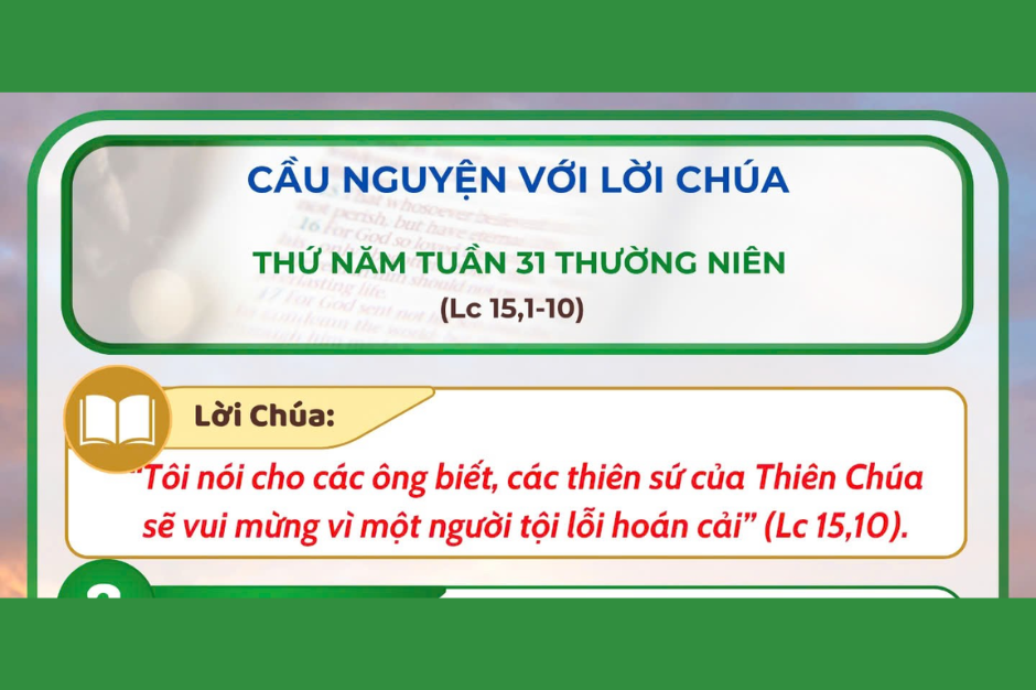 Cầu nguyện với Lời Chúa - Thứ Năm tuần 31 thường niên