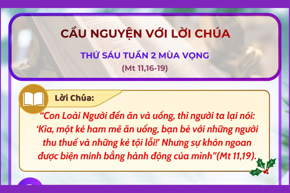 Cầu nguyện với Lời Chúa - Thứ Sáu tuần 2 Mùa Vọng