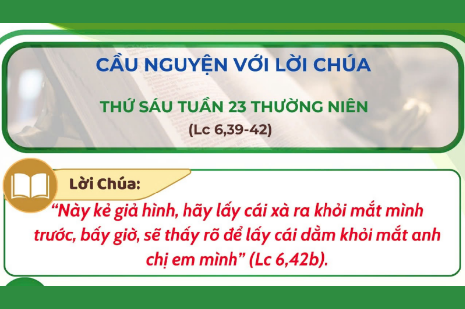 Cầu nguyện với Lời Chúa - Thứ Sáu tuần 23 thường niên