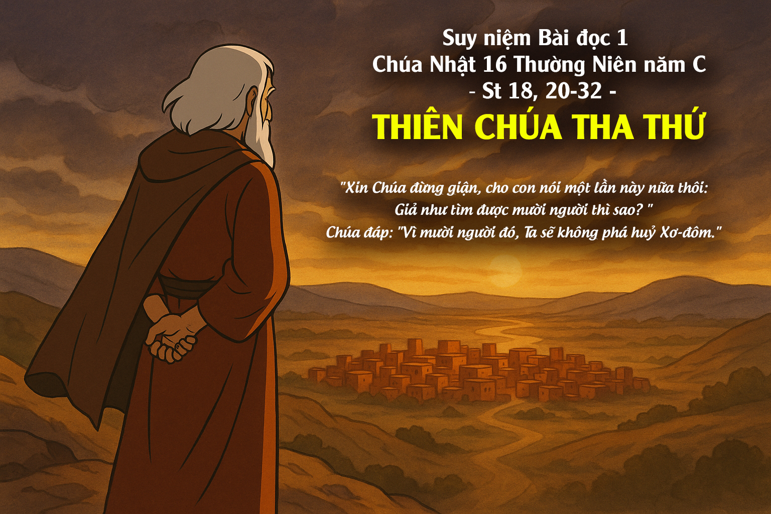 Suy niệm Bài đọc 1 – Chúa Nhật 16 thường niên năm C – St 18, 20-32 -Thiên Chúa tha thứ