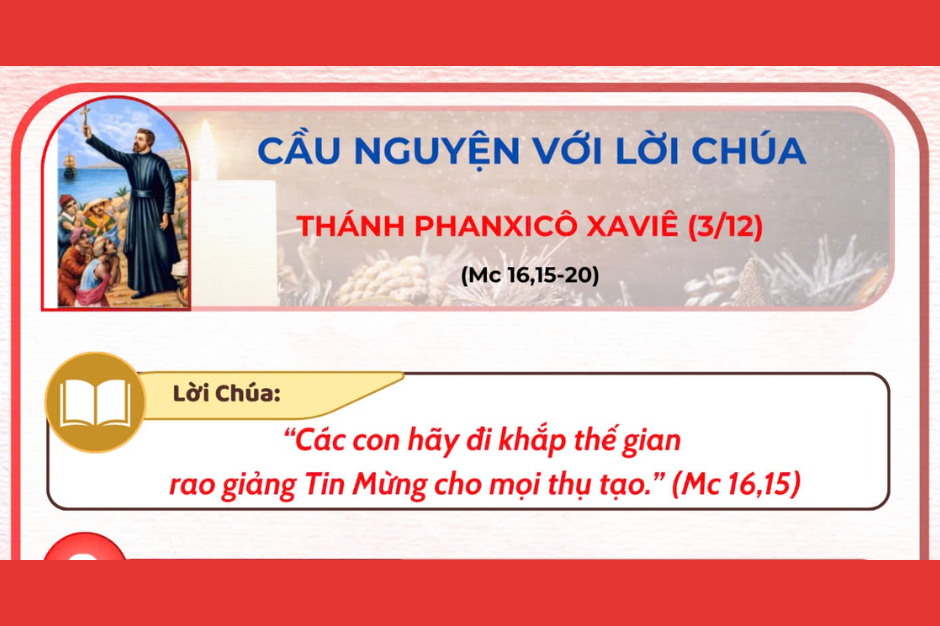 Cầu nguyện với Lời Chúa - Thánh Phanxico Xavie - lễ kính