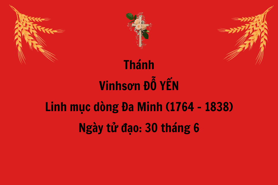 Thánh Vinhsơn Đỗ Yến, tử đạo ngày 30 tháng 06 năm 1838
