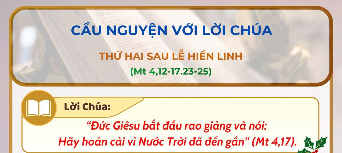 Cầu nguyện với Lời Chúa: thứ Hai sau lễ Hiển Linh năm A