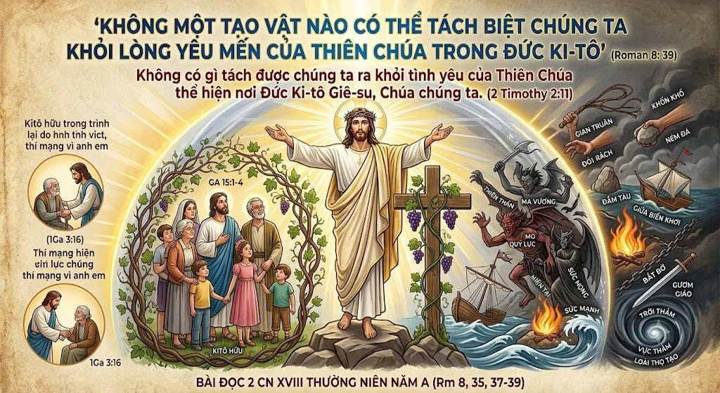 Suy niệm Bài đọc 2 - Chúa Nhật XVIII thường niên năm A (Rm 8, 35, 37-39)