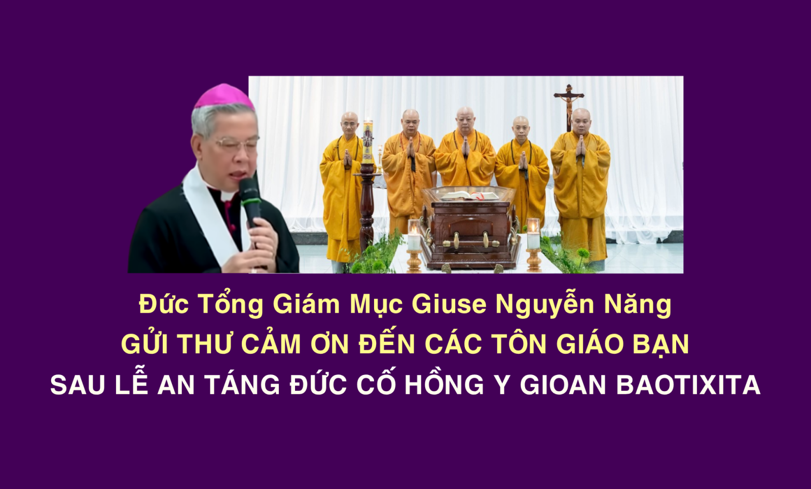 Thư cảm ơn quý chức sắc và đại diện các Tôn giáo