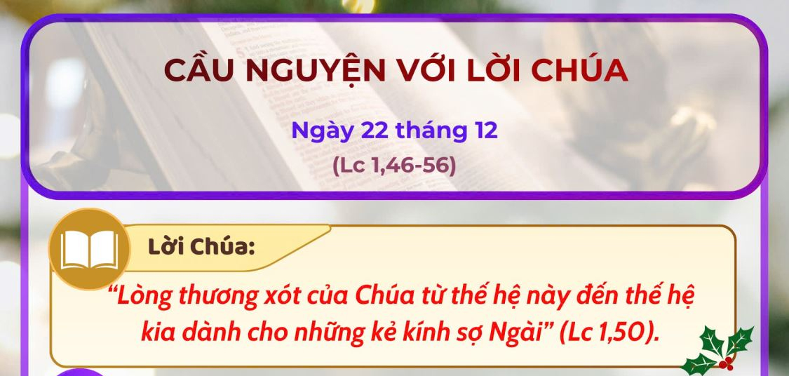 Cầu nguyện với Lời Chúa: Ngày 22 tháng 12