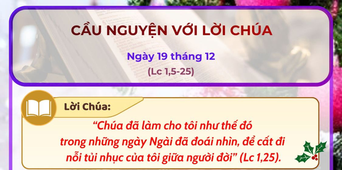 Cầu nguyện với Lời Chúa: Ngày 19 tháng 12