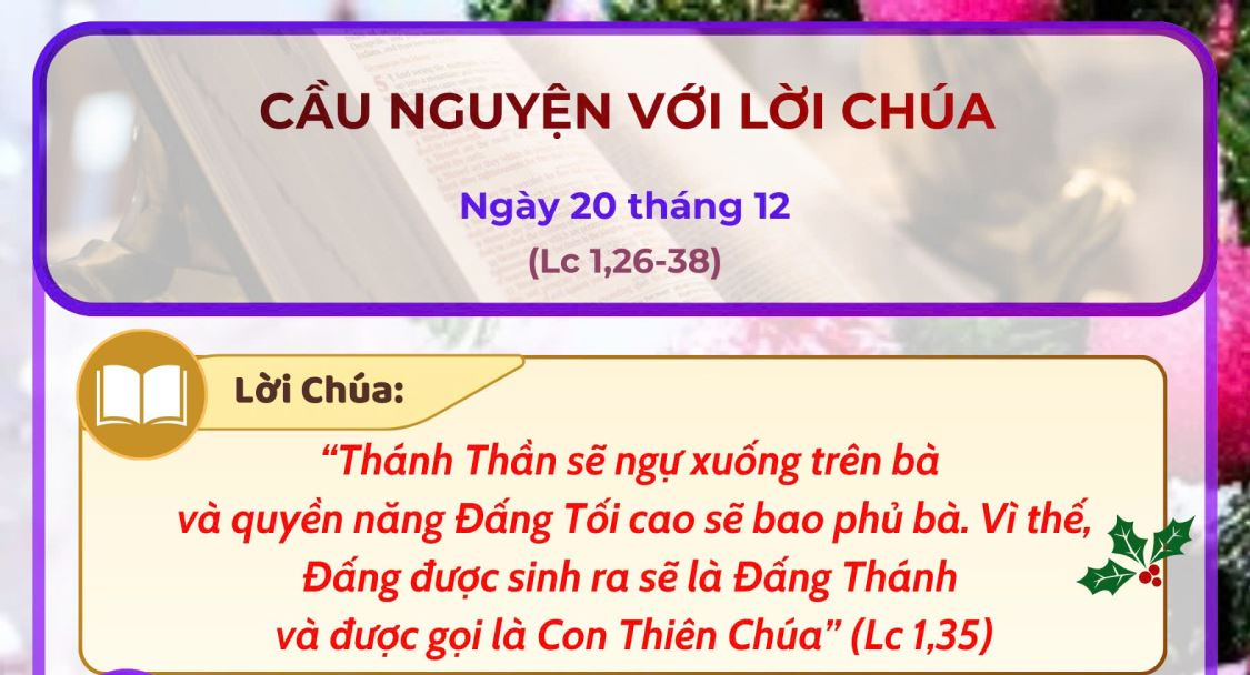 Cầu nguyện với Lời Chúa: Ngày 20 tháng 12
